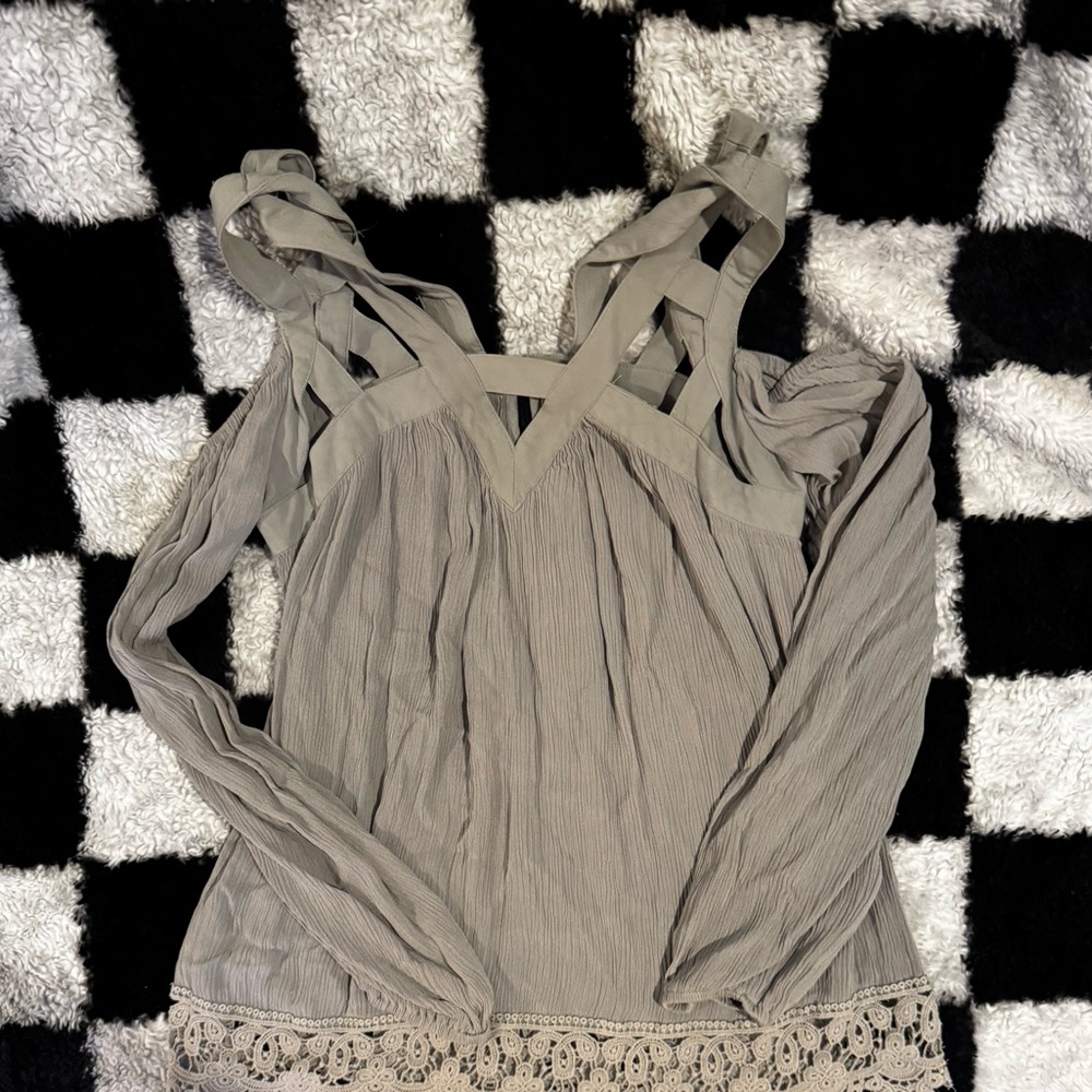 Elegant Sage green Women's Top (off the shoulder)